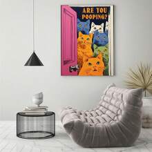 DIY 5D Open Door Cat Diamond Painting Kit, Full Round Diamond Painting, Home Decor Handmade Gift - View 4