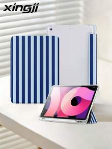 1pc Navy Blue Striped/Plaid Pattern E-Book Protective Case, Compatible With Kindle Youth/Kindle NK 11/Paperwhite 5, (A16) 11 Inch 11th Generation 2025 Accessories, Compatible With IPad 10.2 Inch 10th Generation Protective Shell, With Auto Wake/Sleep Function, Lightweight And Convenient, Perfect Fit To Protect Your Tablet/Reading Device - Multicolor - View 14