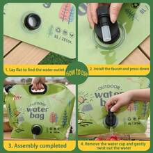 1PC-New Portable Water Bag With Thickened Design, Made Of Soft Plastic, Large Capacity And Available In Multiple Styles. Foldable And Handheld For Outdoor Use, Ideal For Camping, Hiking And Travel Storage. - Multicolor - View 2