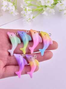 20pcs Fashionable Cute Gradient Dolphin Charms, Suitable For Jewelry Accessories - dolphin - View 1
