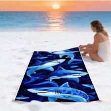 1pc Realistic 3D Dolphin Print Microfiber Beach Towel, Quick Dry Sand Resistant Super Absorbent Swimming Towel, Large Rectangle Beach Blanket For Summer Vacation Pool Travel Camping Bath Use - Multicolor - View 11