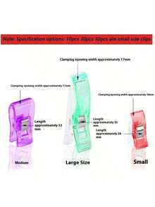 2/10/30/50PCS Sewing Clips, Colorful Clips, Potato Chip Clips, Food Bag Clips, Multi-Purpose Plastic Handmade Crochet Knitting Clothing Clips, Colorful Binding Clips (Random Color Shipment) - A - View 7