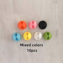 10 piezas Clips organizadores de cables redondos, perfectos para organizar cables en el escritorio - Multicolor - Ver 9