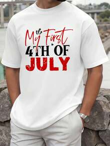 Camiseta gráfica para ho m bre del 4 de julio, de algodón suave, I Nformal, cómoda, duradera y con un estampado estupendo. - Blanco - Ver 2