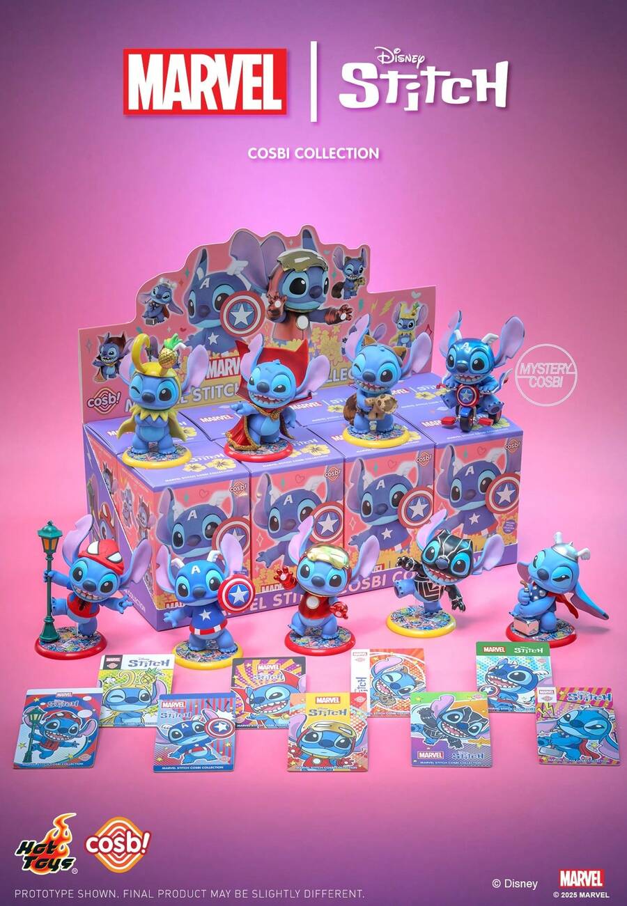 Hot Toys Disney Marvel Stitch COSBI 系列盲盒，創意桌面裝飾，適合 14 歲以上成人 - 彩色 - 查看 1