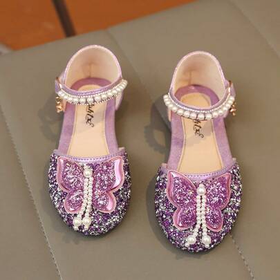 1 Pair New Girls' Casual Fashion Sandals, Sweet & Cute Bow Decor, Outdoor Party & Performance Shoes