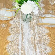 Wedding Table Runner, Embroidered Bohemian Table Runner, Lace Flower Decorative Table Runner, Vintage Rural Lace Table Runner, Used For Wedding Party Bridal Shower Decoration, Anniversary, Christmas Party Decoration, Kitchen And Home Decoration. - Multiple Styles - View 5
