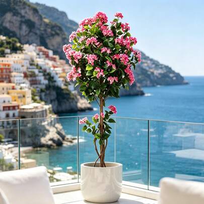 1pc 70.87 Inch Tall Faux Pink Hydrangea Tree, Full Floral Coverage, Delicate Petal Texture, Ideal For Home, Hotel, Wedding Decor, Housewarming Gift, Holiday Party Decoration