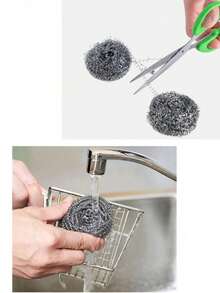 18/6/1pc Steel Wool Scouring Pads, Multi-Purpose Cleaning For Dishes, Pots, Ovens, Grills, Stainless Steel Sinks, Grinding Tools, Steel Brush, Essential For Home Cleaning, Outdoor/BBQ Cleaning - 1pc - View 9