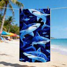 1pc Realistic 3D Dolphin Print Microfiber Beach Towel, Quick Dry Sand Resistant Super Absorbent Swimming Towel, Large Rectangle Beach Blanket For Summer Vacation Pool Travel Camping Bath Use - Multicolor - View 9