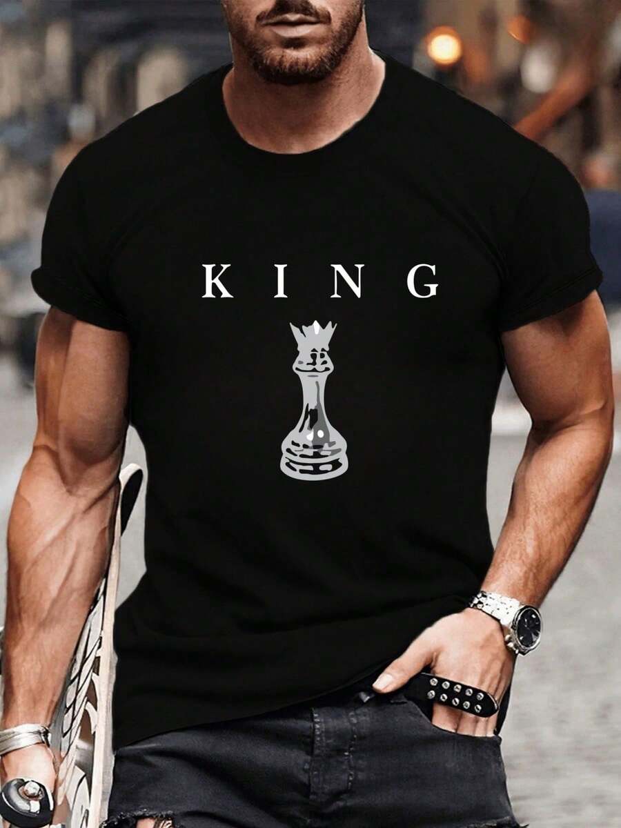 Gentleman's Haven Men's 100% Cotton T-Shirt, 220g Heavyweight Cotton Christmas T-Shirt For Men (1 Piece) - 黑色 - 查看 1