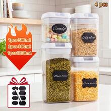 3/4/5/6/7pcs Plastic Food Storage Box Crimp Cover, Food Storage Container With Lid, Cereal, Leak Proof, , Organization And Storage, For Grain, Nuts, Snack, Cookie, Fruit And Sugar, For Kitchen, Storage Organization, Gifts - 3pcs * (Container and Lids) - View 10