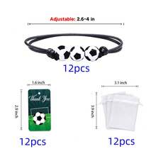 1/12/24 Football Bracelet Thank You Card & White Organza Bag Set, Suitable For Baby Shower Party Favors, Gender Reveal Ceremony, Baby Shower Decoration & Gifts - Multicolor - View 7