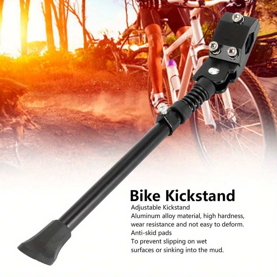 Aluminum Alloy Adjustable Bicycle Kickstand/Mountain Bike Support/V-Brake Foot Support/Mountain Bike Side Stand/Single Support, Suitable For 16", 20", 24", 26" Wheel Diameter Bicycles And 700 Road Bikes - Multicolor - View 1
