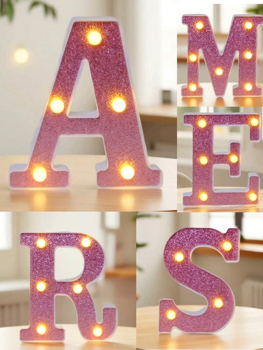 16cm 白色發光 A-Z LED 字母燈，電池供電，臥室裝飾字母夜燈，婚禮裝飾，生日派對裝飾，女孩房/兒童房裝飾字母燈，節日居家酒吧裝飾字母燈，字母燈