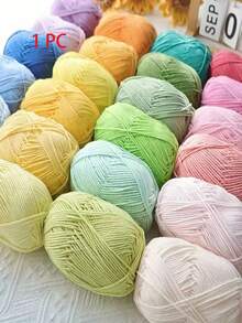 1 pezzo Filo di lana di latte a 5 strati, adatto per realizzare borse, sciarpe, cappelli, maglioni, bambole fai-da-te, 50g/pezzo (confezione casuale) - Multicolore - Visualizzare 8