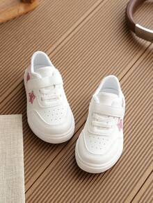 1 双幼儿女童休闲运动鞋，婴儿透气运动鞋春季新款白色运动鞋 - 白色 - 查看 5
