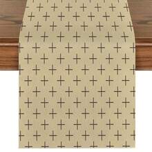 1pc Bohemian Style Minimalist Striped Table Runner, Microwave Dust Cover, Protective Cover, Rectangular Tablecloth, Washable, Suitable For Home Dinner, Coffee Table, Kitchen And Dining Room Decor, Table Decor Party And Scene Decoration, Home Decor, Outdoor Patio Table Runner Decor, Entryway Decor, Fireplace Cover - Multicolor - View 13