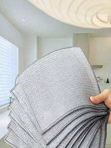 30Pcs Magic Thickened Double Sided Steel Wire Cleaning Cloth, Anti-Scratch Metal Dish Rag For Pot Bowl Sink Stove Countertop, Reusable Kitchen Household Cleaning Tool - A - View 4