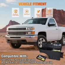 Nilight Truck Bed Tool Box Passenger Side Truck Tool Box Fit For Chevy GMC Sierra 1500 2500 3500 2007-2018 ABS Swing Case Truck Bed Storage Box W Lockable Lid Waterproof Wheel Well Toolbox - A - View 3