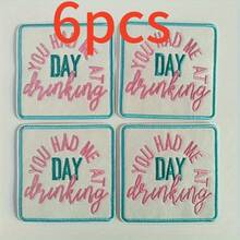 6-Piece Set Of "You Make Me Drink In The Day" Embroidered Patches - DIY Iron-On/Sew-On Decorative Patches For Hats, Backpacks, And Clothing - 6 Items - View 11