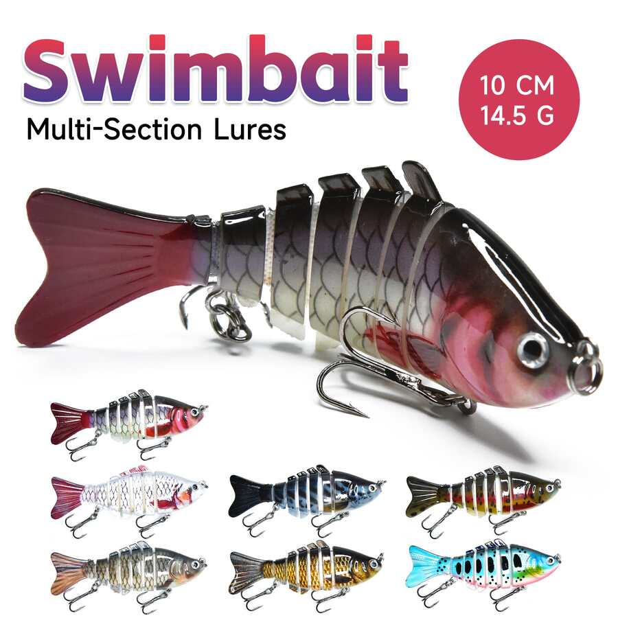 1pc/5pcs 10cm 14.5g Multi-Jointed Fish Lure, Freshwater And Saltwater Universal Realistic Sinking Minnow Hard Bait For Bass And Topmouth - A - View 1