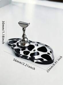 1pc Ins Style Cow Print Nail Display Holder, Asymmetrical Acrylic Press-On Nail Display Stand, Nail Art Photography Accessory Tool - Multicolor - View 11