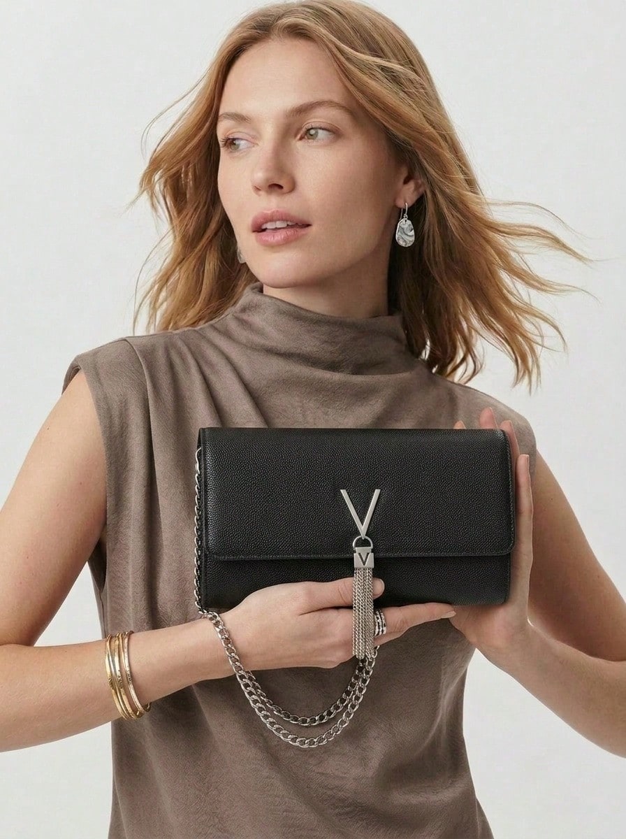 Valentino Divina Women Shoulder Bag Black - 黑色 - 查看 1