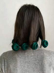 6 buah alat pengeriting rambut untuk penggunaan di rumah, DIY gaya rambut keriting alami yang kreatif, alat penata rambut silikon warna solid, gaya baru untuk semua musim. - MultiWarna - View 15