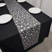 1 Roll Silver Large Star Table Runner, Suitable For Kitchen, Bedroom, Living Room Home Decor, Restaurant, Hotel, Wedding, Banquet Scene Decoration, Beautification, Concealment And Embellishment - View 5