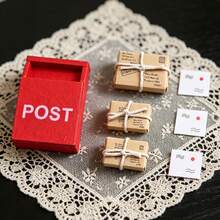 7pcs Mini Mailbox & Package Set, Christmas Doorway Miniature Scene Decor, Photography Props, DIY Simulated Scene Pocket Accessories, Collectible Gift For Hobbyists And Enthusiasts - Multicolor - View 6