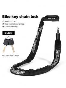 WEST BIKING Bicycle Lock Anti-Theft Key Lock Mountain Bike Electric Bike Chain Lock Battery Vehicle Chain Lock - Black - View 11