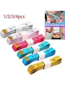EDCUEBE7 1/2/3/4pcs Soft Measuring Tape, Cloth Sewing Fabric Tailor Small Waist Pink Mini Ruler Body Measurement Tape For Body Measurement, Weight Loss, 150cm/60 Inch (Random Color) - Multicolor - View 1