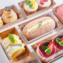 30pcs, Rectangular Cake Boxes, Swiss Roll Plastic Containers Sandwich Paper Box With Clear Lids Muffin Cheese Pastry Dessert Box Sushi Fruits Display Food Storage Holder Cupcake Container Box - Multicolor - View 5