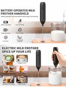 CLITON Handheld Rechargeable Milk Frother, Type-C Fast Charging With Long Battery Life, Lightweight Compact Design, Creates Rich Creamy Foam For Multiple Beverages, Easy Operate & Store, Perfect Kitchen Accessory & Holiday Gift For Coffee Lovers - Multicolor - View 6