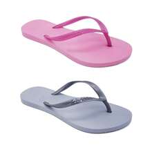 Kit Of 2 Pairs Of Women's Slim Flip-Flops, Flat Sandals, Pink/Gray, Comfortable, Lightweight, Soft, Original F02 - Hồng/Xám - Xem 4