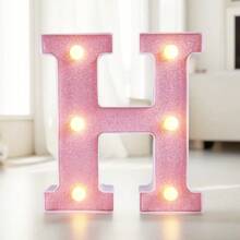 16cm 家居裝飾白色發光 A-Z LED 字母燈,電池供電,臥室裝飾字母夜燈,婚禮裝飾,生日派對裝飾,女孩房/兒童房裝飾字母燈,節日居家酒吧裝飾字母燈,字母燈 - 粉色 - 查看 37