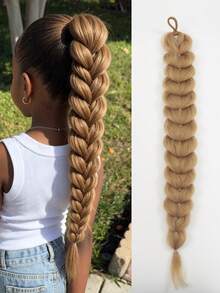 1PC Ponytail Synthetic Braided Hair 24inch Long Ponytail For Kids Girls Halloween Christmas - Multicolor - View 11