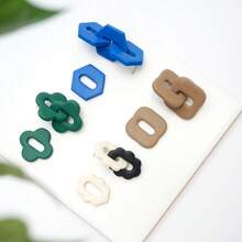 Soft Pottery Earring Cutting Mold 3D Geometric Double Ring DIY Earrings Pendant Jewelry Polymer Clay Cutter Clay Tools - White - View 3