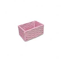 1pc Woven Storage Baskets, Stackable Rope Storage Bins, Multi-Size Organizer Boxes For Living Room Bedroom Bathroom, Home Office Desk Organizer, Boho Decorative Baskets For Cosmetics/Toys/Clothes, Ideal For Mothers Day Housewarming Gift - Pink - View 13