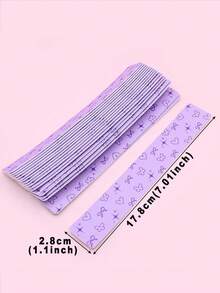 31/11/1pc Replaceable Wide Nail File Set, Cute Butterfly Pattern Nail Buffer Strips, Stainless Steel Material, 100/180 Grit Professional Sandpaper, Suitable For Removing Acrylic Nails And Extending Nails, Nail Polishing, Shaping, Salon And Home Use, Perfect For Pedicure And Manicure Tools - Mauve Purple - View 7