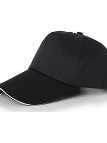 1pc Unisex Solid Color Ponytail Baseball Cap, Washed Sun Protection Breathable Adjustable Size New Versatile Hat Suitable For Daily Casual Wear And Sunshade - Black - View 1
