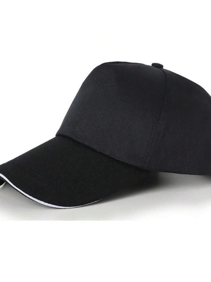 1pc Unisex Solid Color Ponytail Baseball Cap, Washed Sun Protection Breathable Adjustable Size New Versatile Hat Suitable For Daily Casual Wear And Sunshade - Black - View 1