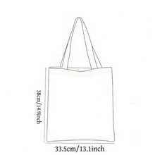 1pc 2D Printed Tote Bag, Spring Orange Flower Pattern, Large Capacity, Durable & Foldable, Suitable For Shopping, Gifting And Special Occasions - Multicolor - View 2