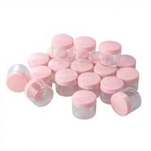 Mini Transparent Cream Jar With Transparent Lid, Plastic Cosmetic Empty Sample Jar, Small Cosmetic Sample Container, Multi-Color Cream, Lotion, Lipstick, Eyeshadow, Nail Powder, Jewelry, Powder Cake, Etc., Portable Reusable Travel Essential, Empty Sample Bottle - Pink - View 5