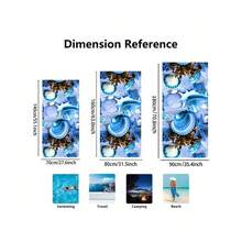 1件裝「海洋貝殼與海星圖案沙灘巾 - 速乾、輕量、夏季沙灘必備、旅行與泳池邊防沙設計」超細纖維沙灘巾 - View 3