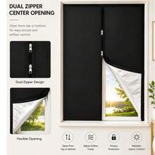 Travel & Home Temporary Blackout Curtain, Dual Zipper Design, Hook & Loop Easy Installation, UV Protection & Heat Insulation Window Curtain - A - View 2