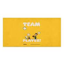 Peanuts Snoopy Bright Yellow Beach Towel With Snoopy & Charlie Brown And "TEAM PLAYER!" Text Print Ultra Soft Beach Towel, Perfect For Pool, Summer Beach And Travel - A - View 4