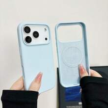 1pc Luxury Liquid Silicone Compatible With Apple Phone Case 17 Air 16 E 11 13 12 14 15 Pro Max Plus Apple Cases Shockproof Protective Phone Cover - Baby Blue - View 1