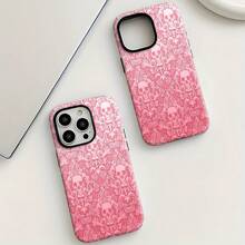 Funda para teléfono con diseño de calaveras en rosa, compatible con fundas para teléfonos , Apple, VIVO, OPPO, , Transsion, ,  y Honor. Hecha de material TPU, tiene protección contra golpes y caídas. Es un excelente regalo para amigos y familiares. - Negro - Ver 7